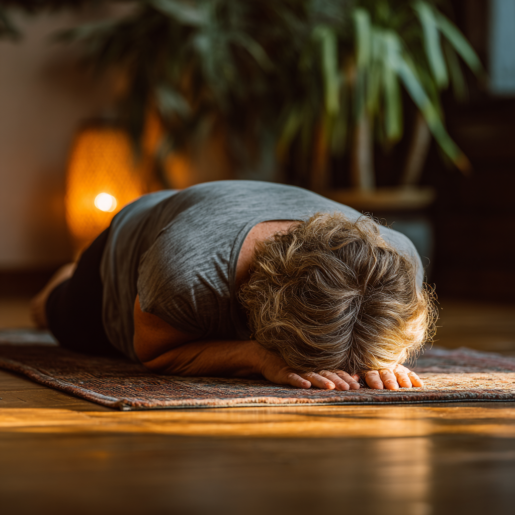 Група людей практикує йогу на природі серед зелені